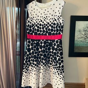 Adorable Black white and Pink polka dot dress